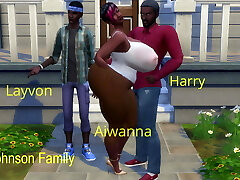 Ginormous Ass Pregnant Black Wife Fucked Next to Husband