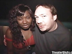 19yo Braces Ebony Lady Nubile Stripper Big Tits Gangbang Nasty Old White Cocks in Porno Theater Sperm Squirting!