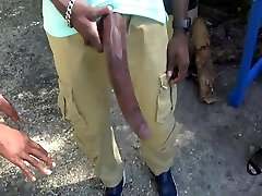 Huge Bbc! Ample Black Dick Flash At Public Bus Stop 4 Min