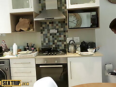 Busty Thick Booty Ebony MILF Big White Dick Kitchen Fuck Cumshot Busty Thick Booty Ebony MILF Big White Dick Kitchen Fuck Cumshot