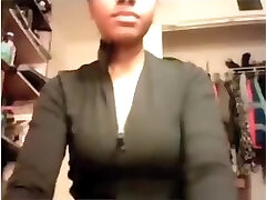 Big breasted ebony girl plays with her shaved cameltoe labia on the floor Big breasted ebony girl plays with her shaved cameltoe labia on the floor