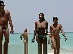 Nude Beach Super-cute Leg Stretch And Spread