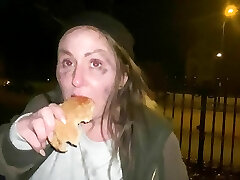 Cracky has a fishy gift for her street friend 