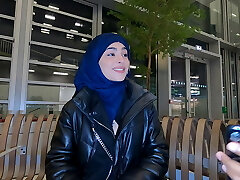 Iranian doll Nadja is wearing a hijab and gets anally romped in the toilet and in a hallway to pay for the flat!!!