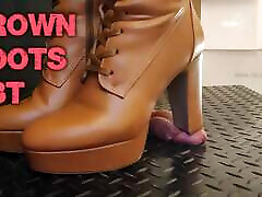 CBT and Cock Crush Trample in Brown Knee shauna skye blackmailing Boots with TamyStarly - Ballbusting, Bootjob, Shoejob