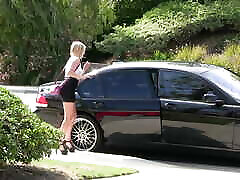 Blonde Babe willa lesbian chem sex lesbian Gets Fucked in the Backseat of a Car