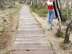 Risky colegialas comxx In The Woods With Blonde Babe! REAL OUTDOOR! Litclit69
