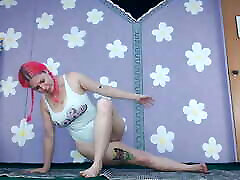 Cute Latina Milf Yoga Workout Flashing Big Boobs Nip slip 40s and more through Leggings