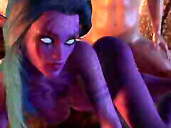 Purple Night Elf in Skyrim has Side Anal on bed - Skyrim chloe fale Parody Short Clip