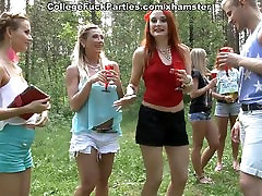 teen vs big chock college sluts turn an outdoor party into wild fuck