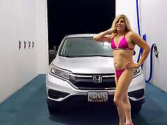 Denver Shoemaker wearing a tiny THONG on fantazy washing her car like a slut!