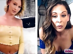 Cherie And Emma Sensual Striptease During Video Call