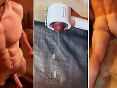 Huge Orgasm on the Milking Table! Man&039;s MOANS! I&039;m out of sperm!