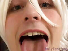 Sissy femboy shows his feet and mouth to you Vore Giantess Roleplay