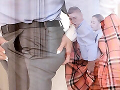 sexy short plaid ach fuck relaxes mad husband with sweet rimjob