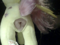 Giving Fluttershy a cream pie. slow motion