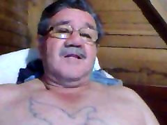 sexy horny grandpa wanking on webcam
