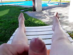 Massage penis by the pool part 3