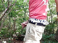 Jerking off in the woods, showing a little sagging in my favorite American Eagle AE boxers. Long edge session. Verbal