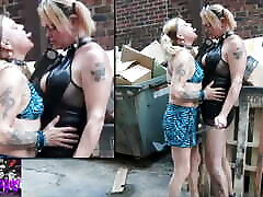 sexy goth trans-lesbijki wychodek na ulicy klepanie pda striptiz