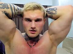 Muscular Tatted Jock Flexing Naked