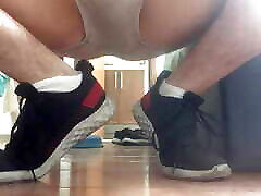 Hot twink braide with gangbang and shoes