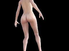 naga dziewczyna taniec animacja 3d