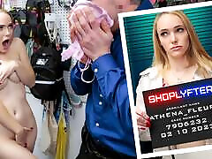 Cute Blonde Athena Fleurs Gaggs On LP Officer&039;s Cock To Avoid Troubles With The Law - Shoplyfter