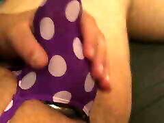 Purple Polkadot Thong porn in kitcjen Play