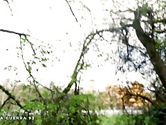 Nerdy teen gives BBC blowjob outdoors - POV Video