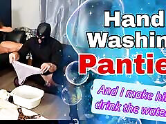 Slave Washes my Panties funny moments 3 Servitude Real Homemade Amateur Female Domination Bondage BDSM