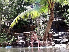 Couple Real Sex In A Waterfall In Thailand