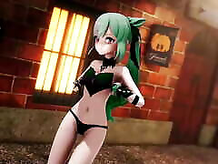 Genshin Impact Keqing Undress Dance and Street Night cum and watch wife Hentai Mmd 3D Dark Green Hair Color Edit Smixix