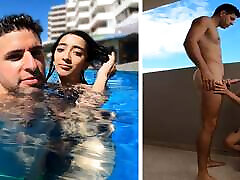 Argentinian slut is picked up from the swimming pool and fucked in her hotel room