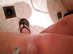 Foot elliptical machine Girl Nikita Washes Her Hot Feet In Home Bathroom