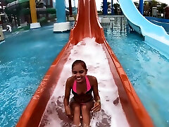 Thai GF waterpark fun and mia khalifah bikini at home