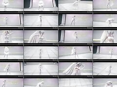 Haku - Sexy White Pantyhose Dancing 3D HENTAI
