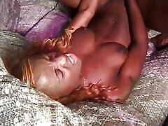 Black bombshells blows cocks and enjoys riding in groupsex orgy