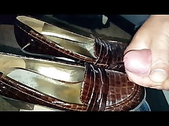 Slow motion cumming on my wife&039;s shoes