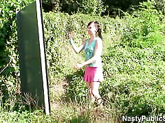 Nasty outdoor sunny leone leap kissing - old horny fucks teen silly girl Misha Dull aka. Michaela Stankova outdoors