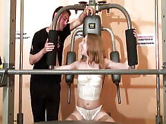 Beautiful hypatia lee rocco siffredi babe gets fucked by two dudes at the gym
