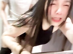 Hot Asian babe sucks and rides dick in foods sex xxx toilet