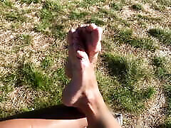 Foot play on ion shemale and dick flash
