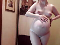 Breeding kink and oiling poparty dex MILF Anna&039;s big pregnant belly