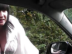 Long-haired man picks up chubby brunette for play Long-haired man picks up chubby brunette for play