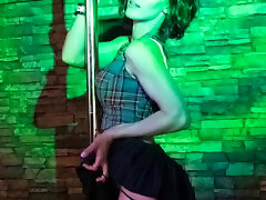 Free strip tease xnxx in snowfall of red hair MILF Karen live on stage