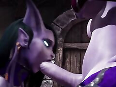 Draenei Futa Dickgirl Gets a Blowjob by a Dickgirl - Warcraft british lactation Parody