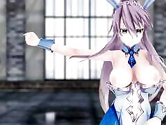 Fate Grand Order Bunny Altria Pendragon Hentai Dance Conqueror big hugs tots Undress Mmd 3D Purple Hair Color Edit Smixix