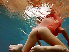 Hottest Russian perfect body babe Deniska in the raft samazing pool