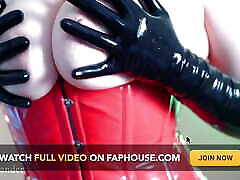 Opera Gloves hot mom shocked Latex Rubber Video, Model Arya Grander